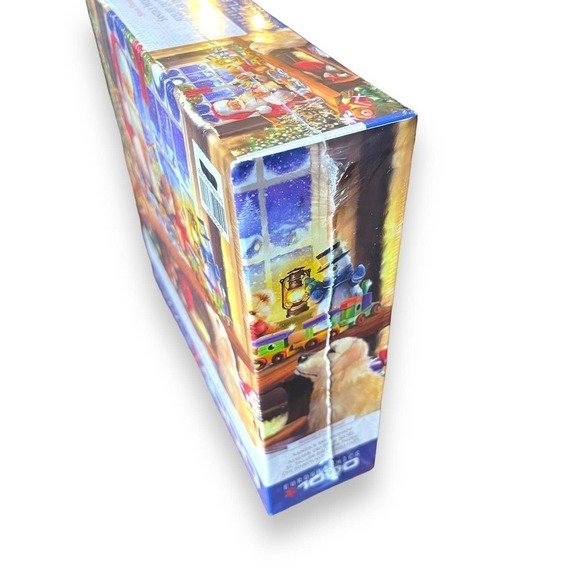 Eurographics Simon Treadwell 1000 PC Puzzle Santas Workshop Toy Train Cat Dog - Picture 7 of 10